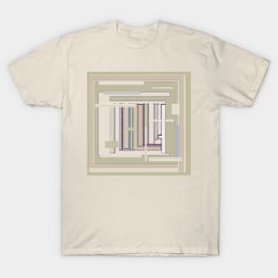 Metaphysical Oatmeal Taupe Sage geometric techy graphic design T-Shirt